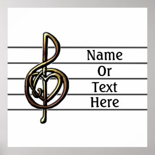 Affiches Personnalisable personnel de musique Treble Clef