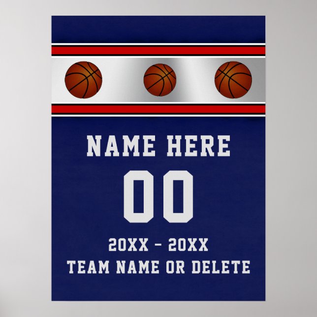 Affiches personnalisées de basket-ball de nuit sen (Devant)
