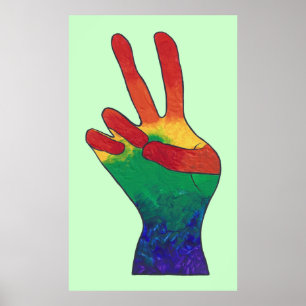 Affiches personnalisées signe de la main de la pai