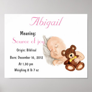 Affiches Personnaliser le nom Abigail signifiant keepsaké