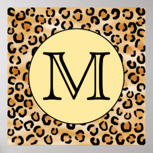 Affiches Personnalized Monogram Leopard Print Pattern