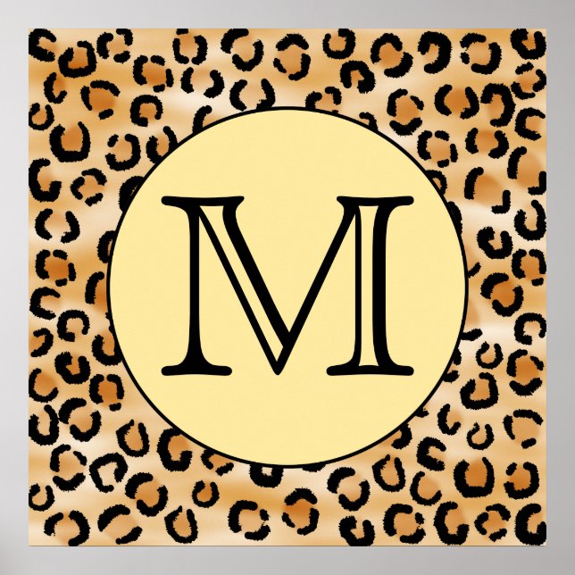 Affiches Personnalized Monogram Leopard Print Pattern (Devant)