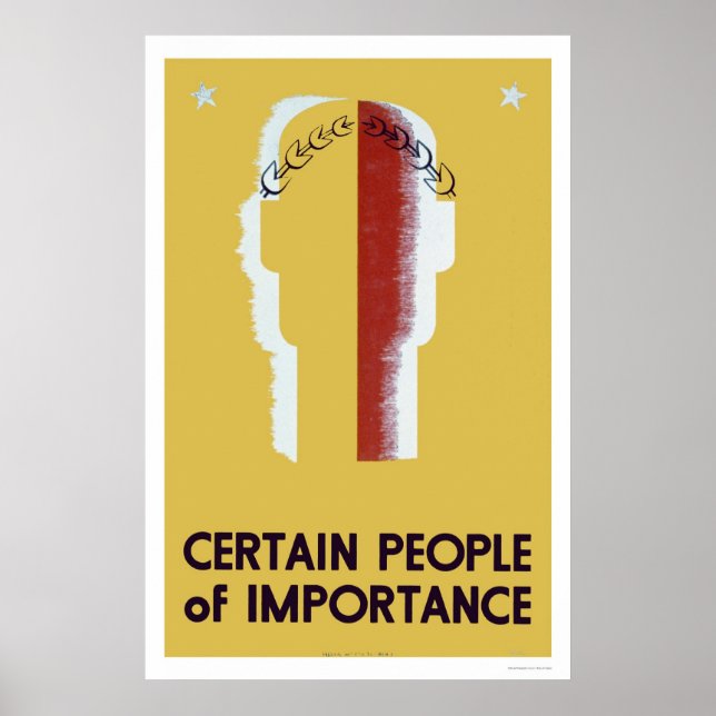 Affiches Personnes D'Importance 1937 WPA (Devant)