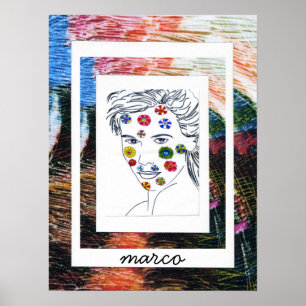 Affiches Peter Max style original signé peinture