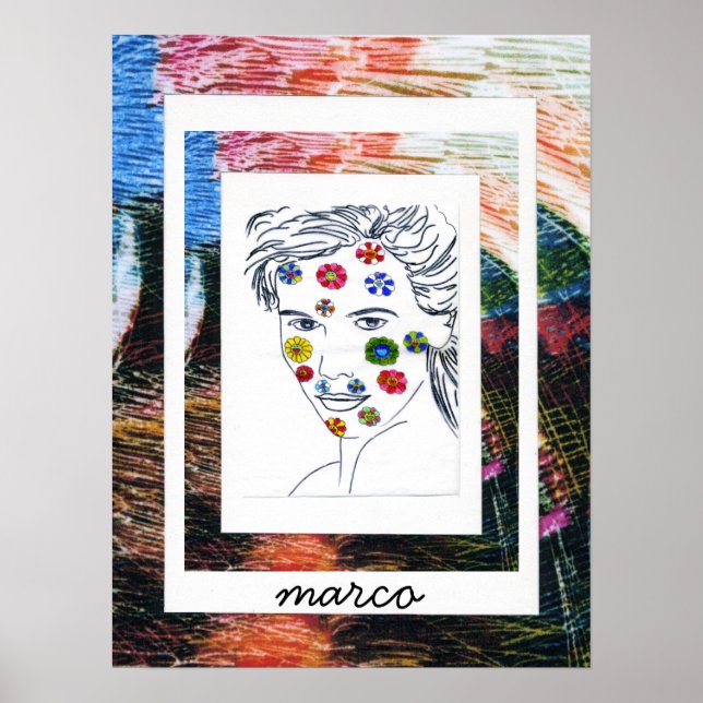 Affiches Peter Max style original signé peinture (Devant)