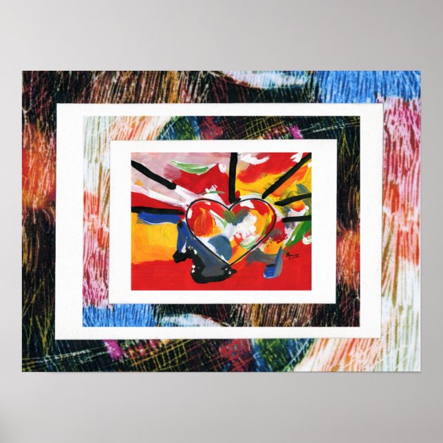 Affiches Peter Max style original signé peinture acrylique (Devant)