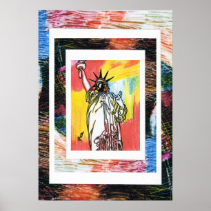 Affiches Peter Max style original signé peinture acrylique