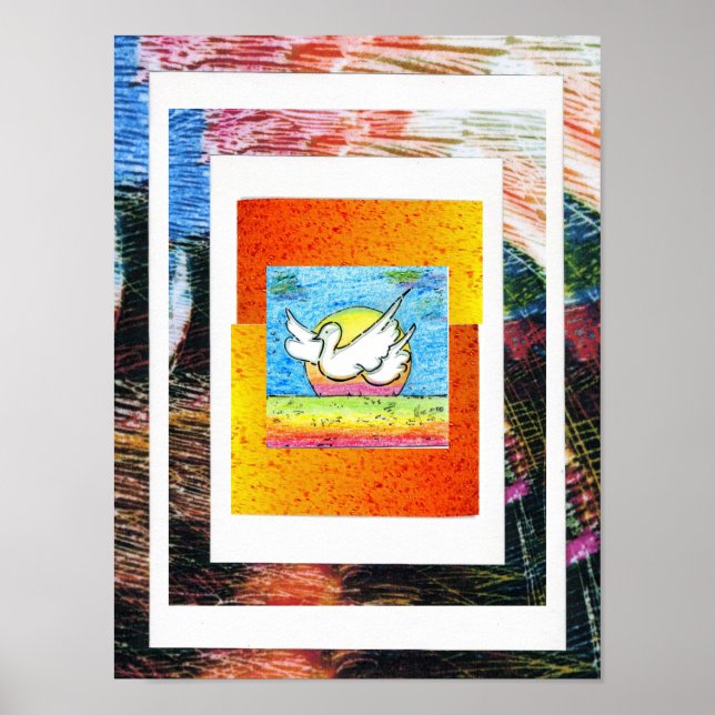 Affiches Peter Max style original signé peinture acrylique (Devant)