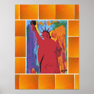 Affiches Peter Max style original signé peinture acrylique