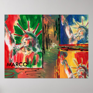 Affiches Peter Max style original signé peinture acrylique