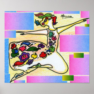 Affiches Peter Max style original signé peinture acrylique