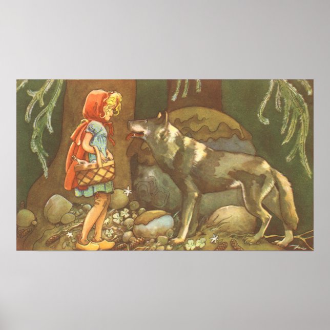 Affiches Petit Chaperon Rouge, Conte Vintage Fée (Devant)