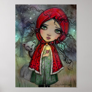 Affiches Petit chaperon rouge Gros oeil bébé poupée art