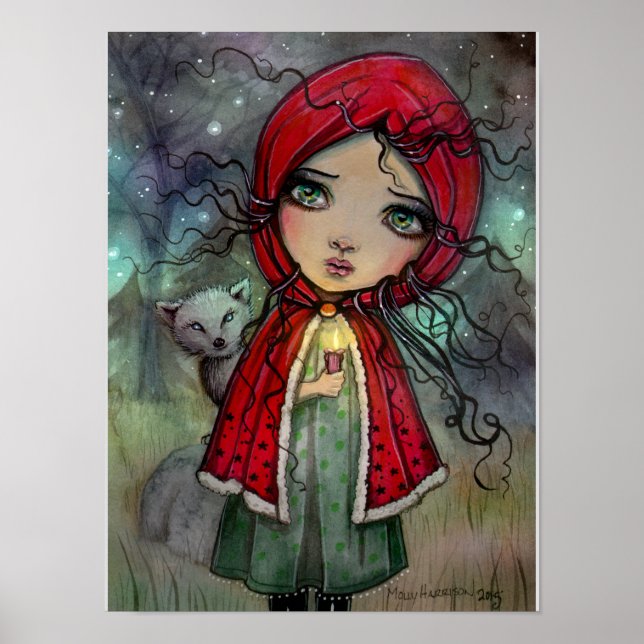 Affiches Petit chaperon rouge Gros oeil bébé poupée art (Devant)