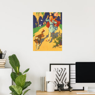 Affiches Petit Chaperon Rouge Vintage, Chien et Ballons