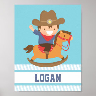 Affiches Petit Cowboy Rocking Horse Boys Décor De La Chambr