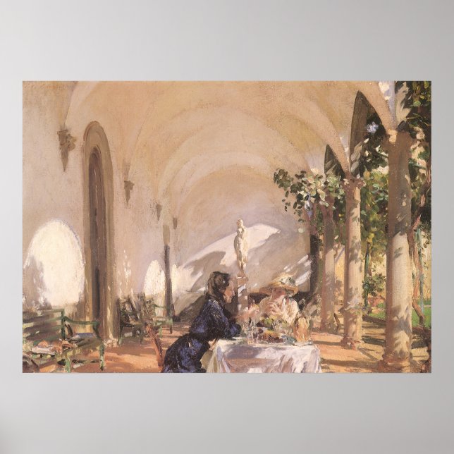 Affiches Petit déjeuner dans la Loggia par John Singer Sarg (Devant)