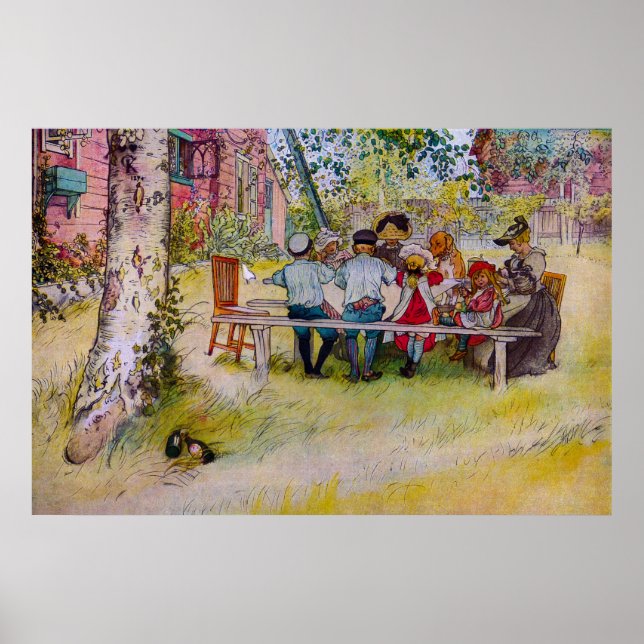 Affiches Petit-Déjeuner Sous Le Bouleau - Carl Larsson Impr (Devant)