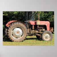 Petit Tracteur Rouge Avec Roues Grises