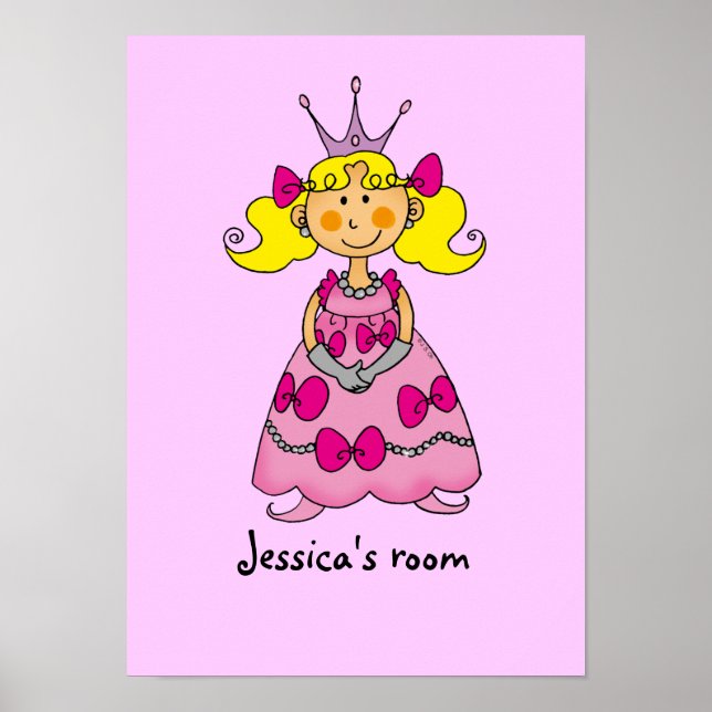 Affiches Petite chambre princesse (cheveux blonds) (Devant)