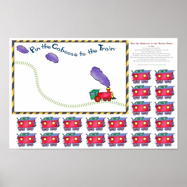 Affiches Petite épingle de la Caboose au jeu de train (Devant)