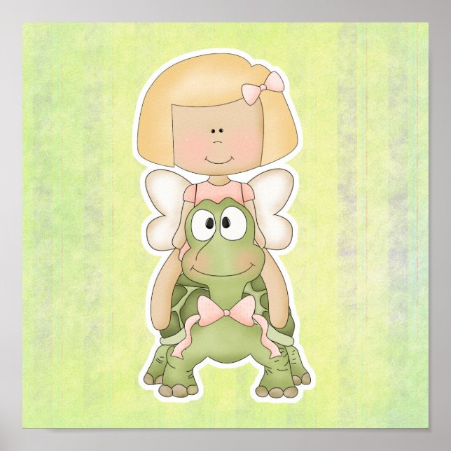 Affiches Petite Fée Girl Riding Turtle (Devant)