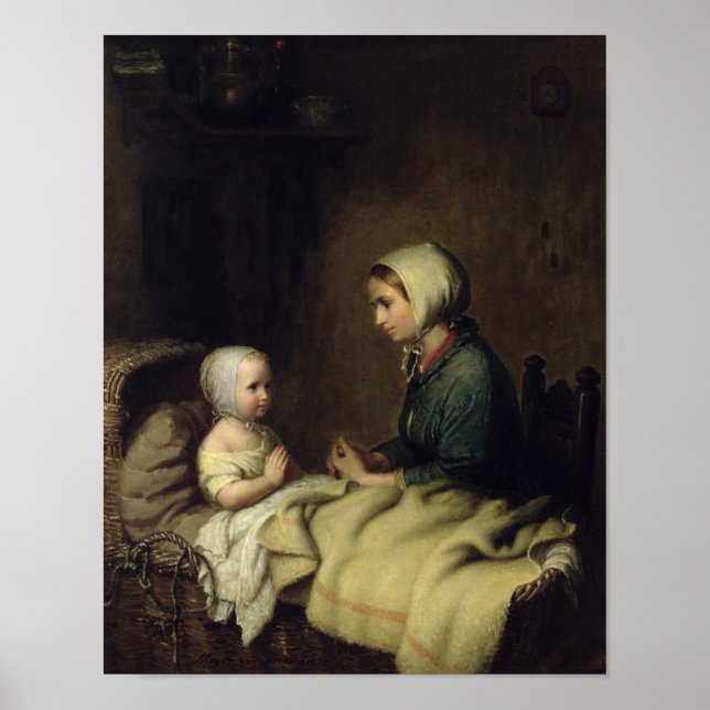 Affiches Petite fille qui dit ses prières au lit (Devant)
