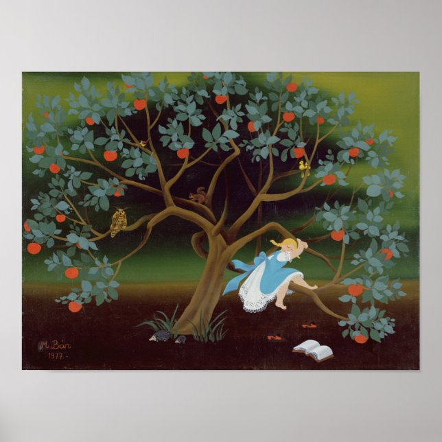 Affiches Petite fille sur l'arbre des rêves (Devant)