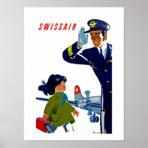 Affiches Petite fille Swissair