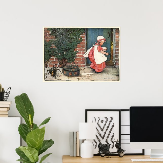 Affiches Petite Miss Muffet araignée Comptine enfantine vin (Bureau à domicile)