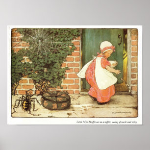 Affiches Petite Miss Muffet Nurserme Rhyme Imprimer