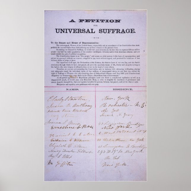 Affiches Pétition pour le suffrage universel des femmes Dro (Devant)