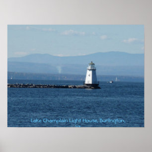 Affiches Phare de Champlain de lac, Burlington, VT