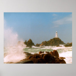 Affiches Phare de Corbiere dans une tempête d'hiver