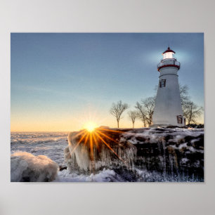 Affiches Phare de Marblehead Sunrise hivernale
