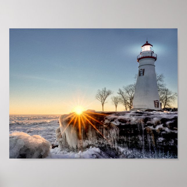 Affiches Phare de Marblehead Sunrise hivernale (Devant)