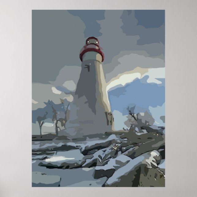 Affiches Phare en Neige (Devant)