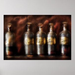 Affiches Pharmacien - cinq bouteilles