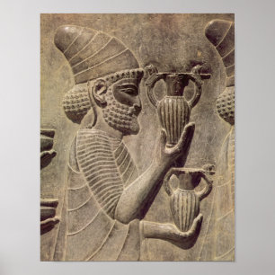 Affiches Phénicien portant deux offrant, soulagement de