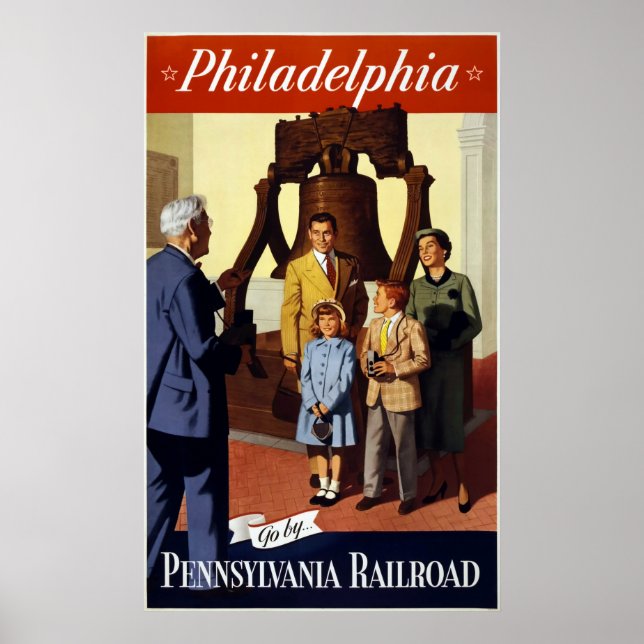 Affiches Philadelphia - Pennsylvania Railroad Vintage Poste (Devant)