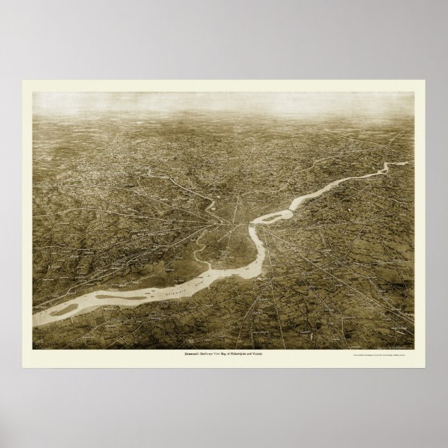 Affiches Philadelphie, PA Carte panoramique - 1926 (Devant)