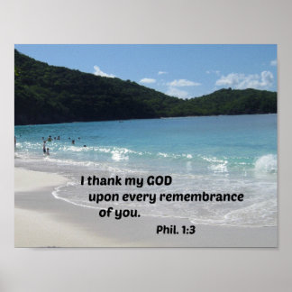 Affiches Philippiens 1:3 Je remercie Dieu pour chaque