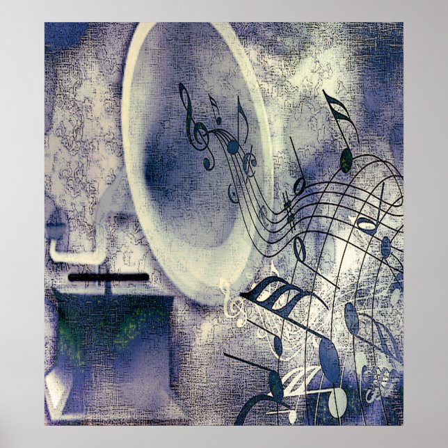 Affiches Phonographe vintage et musique (Devant)