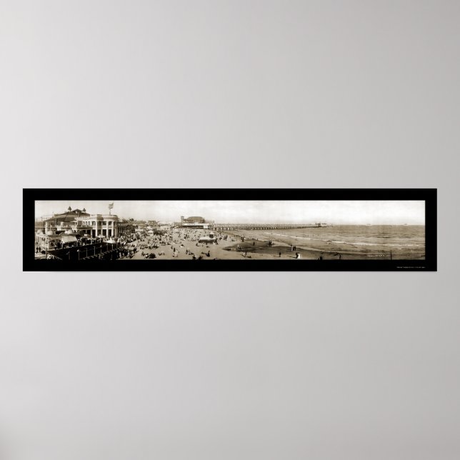 Affiches Photo 1907 de Long Beach Pier CA (Devant)