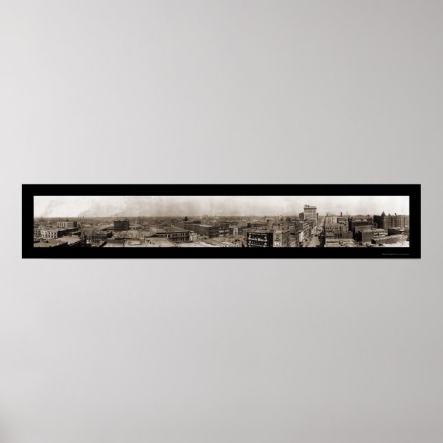 Affiches Photo 1910 de Dallas TX Skyline (Devant)