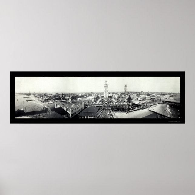 Affiches Photo 1910 de l'île Coney (Devant)