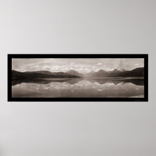 Affiches Photo 1915 de glacier de McDonald de lac