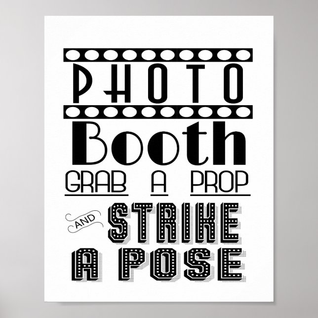 Affiches PHOTO BOOTH  panneau mariage ou fête (Devant)