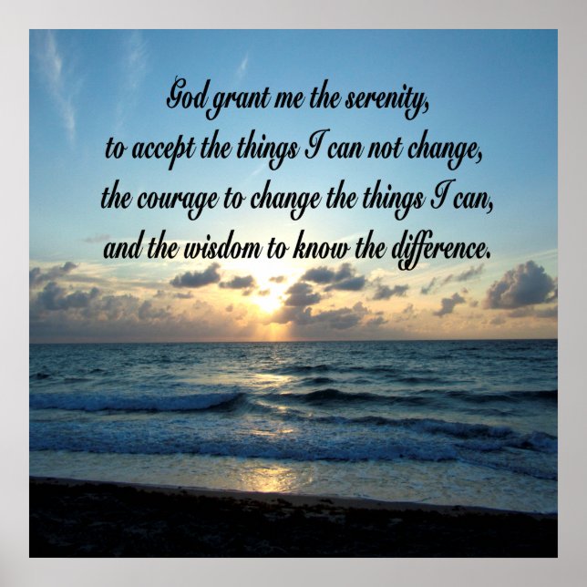 AFFICHES PHOTO DE BEAUTIFUL SERENITY PRAYER OCEAN (Devant)