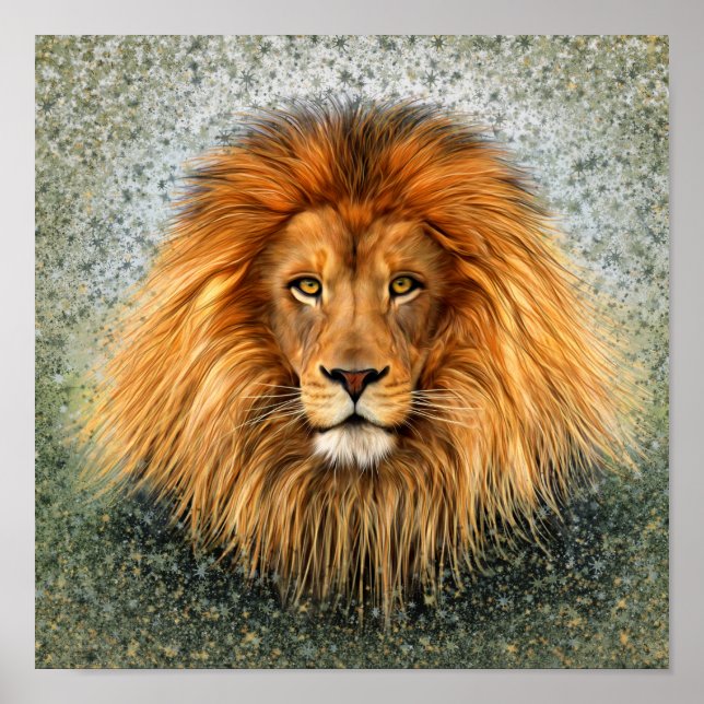 Affiches Photo de lion Peinture image (Devant)